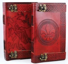 Locking Celtic Leather Blank Book Journel New - £38.12 GBP