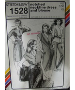 Pattern:Notched Neckline Dress or Blouse 28-44&quot; bust - $5.69