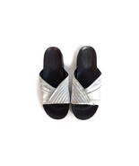 $350 SIGERSON MORRISON 9.5 Silver Leather Slide Sandals &#39;Amanda&#39; *EXCELL... - £180.13 GBP