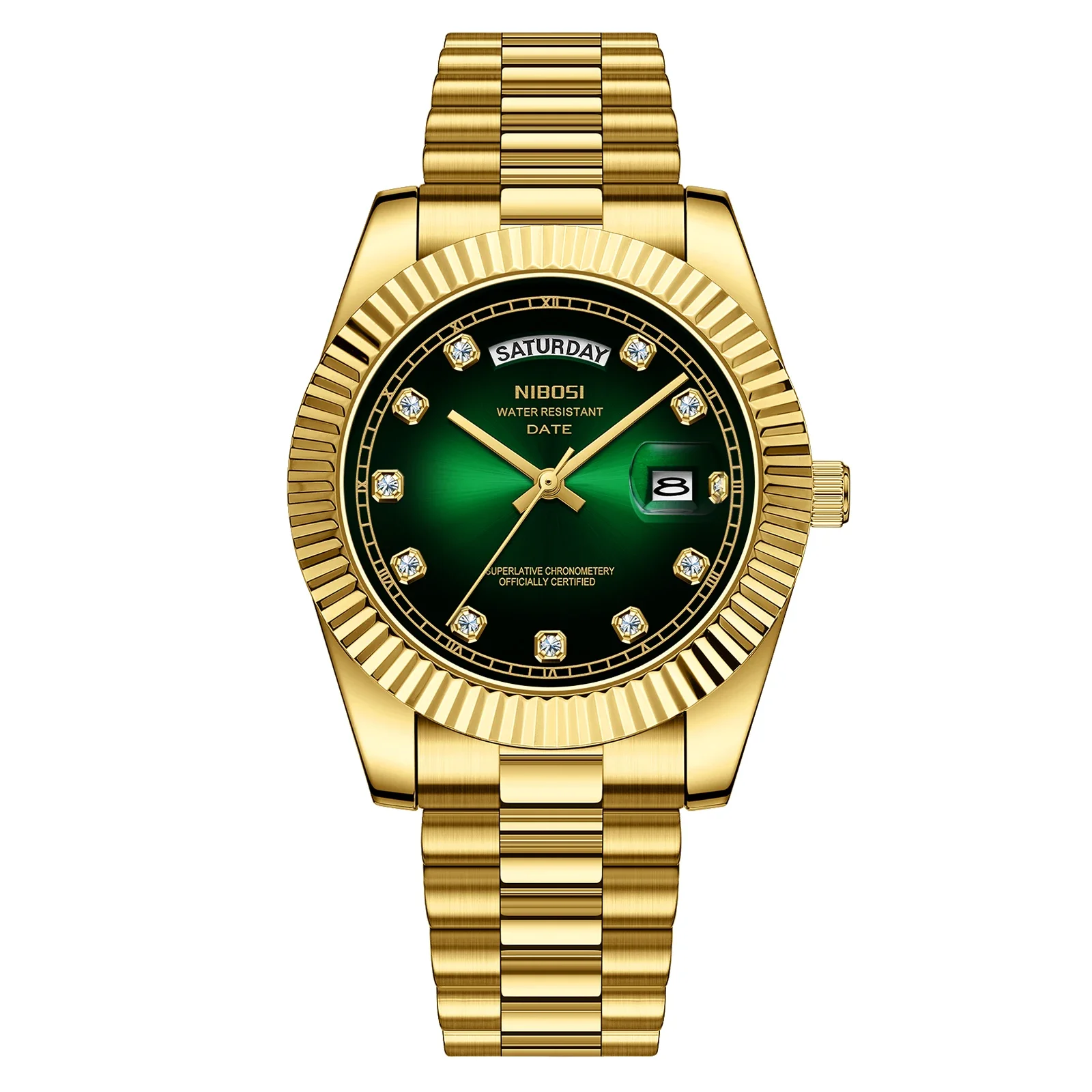 Luxury Watch for Man Date Week Waterproof Luminous Diamond Men Watch Qua... - £36.58 GBP