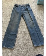 Perry Ellis Dark Wash Straight Leg Denim Mens Blue Jeans 32x32  - $19.15 CAD