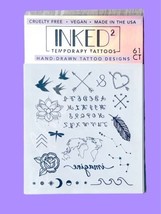 INKED by Dani 2 Sheets of Hand Drawn Temporary Tattoo Designs NIP - £9.89 GBP