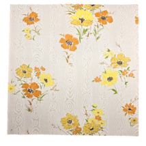 Vintage Wallpaper Sample Sheet 60s 70s Retro Floral Flowers Wood Grain Crafts - £7.80 GBP