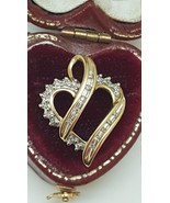 Estate Vintage 14k Yellow Gold   .25cttw Diamond Pendant ,1950s - $384.02 CAD
