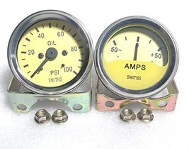 Smiths Replica Oil + Amp Gauge Yellow face - $45.36
