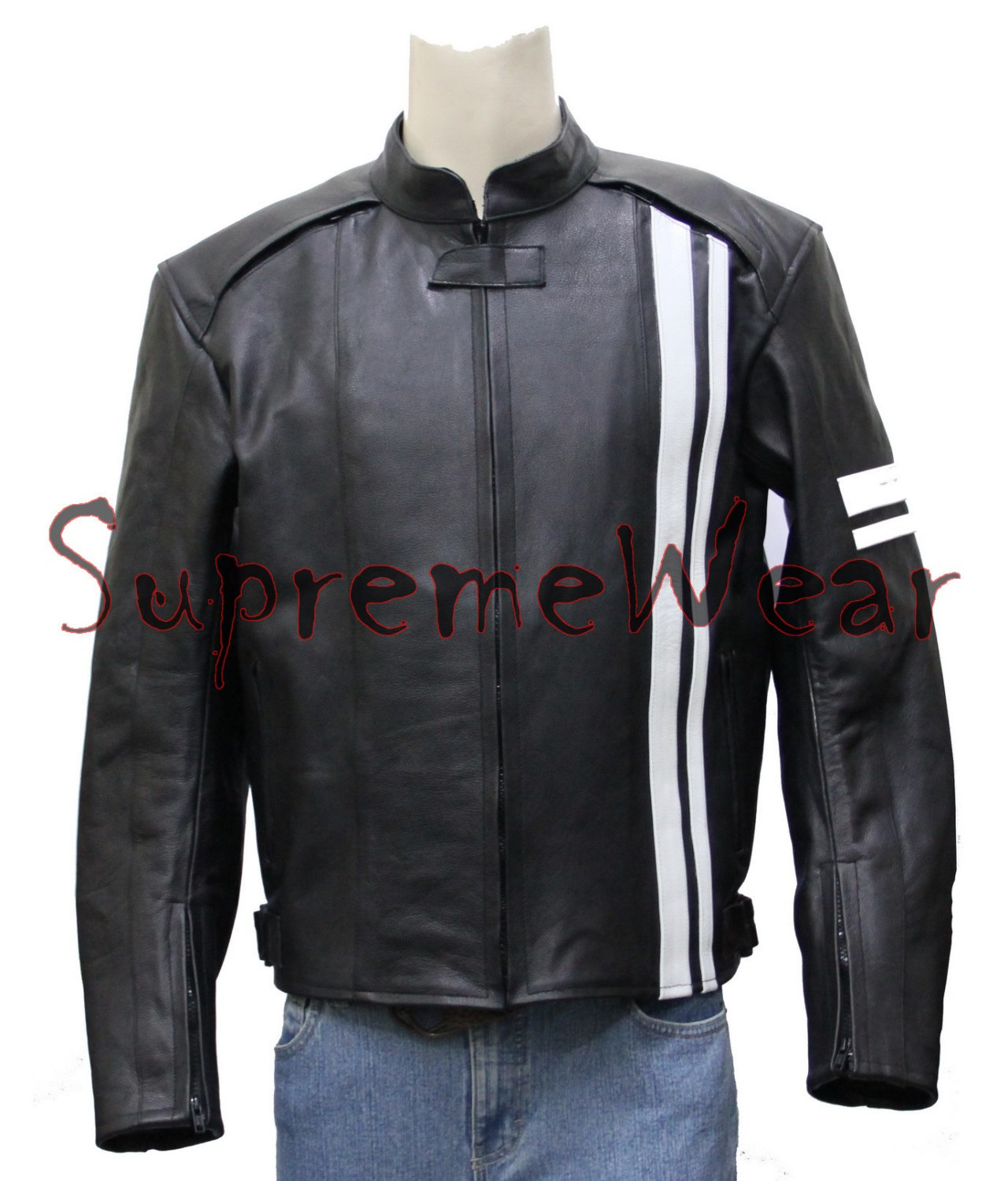 Custom made Handmade Motorcycle Leather Jacket with Pads, Leather Jacket for men - $149.00