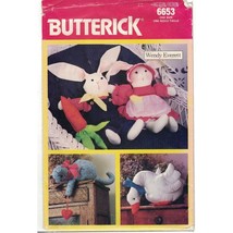 Butterick 6653 483 Easter Plush Bunny Rabbit Boy Girl, Cat, Duck Sewing Craft Pa - $8.81