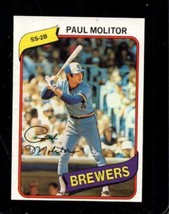 1980 Topps #406 Paul Molitor Nm Brewers Hof *X108568 - £4.30 GBP