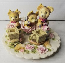 1997 Miniature Mini Tea Pot Set Bumblebee Bears Floral 10Pc Novelty Resin  - £22.23 GBP