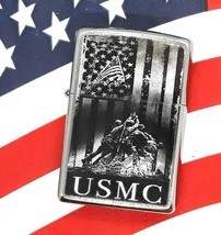 U.S. Marine Corps, Iwo Jima Zippo- Street Chrome 49316 - £22.01 GBP