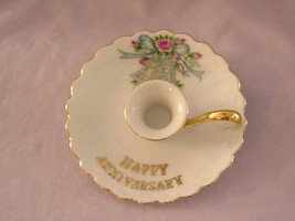 Lefton China Anniversary Candle Holder - £4.78 GBP