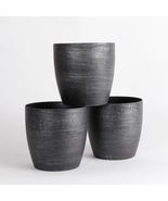 Set of 3 Brushed Silver Classic Plant Pots - Gardening Supplies - Outdoo... - £26.28 GBP