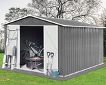 , Metal Outside Garden Storage Shed W/Lockable Door, Roof Design Sheds &amp;... - $1,168.99