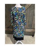 Boden Dress Womens Size 12 L Black Blue Floral Casual Work Long Sleeve S... - $31.55