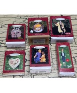 6 VTG Hallmark Keepsake Christmas Ornament Lot Barbie Disney Kinkade Cru... - $19.34