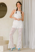 Idem Ditto Floral Lace Sleeveless Tie Back Jumpsuit - £48.61 GBP