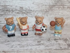 Vintage Homco Bear Sports Figurines Set Soccer Football Baseball Basketball Boys - £7.00 GBP