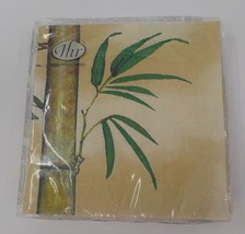 Ideal Home Range Cocktail Napkins 20 Count 3 Ply Paper 10X10&quot; Bamboo Cane &amp; Leaf - £7.72 GBP