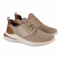 Skechers Men&#39;s Size 11 Delson Lace-up Sneaker Shoe, Taupe (Tan)  - $29.99