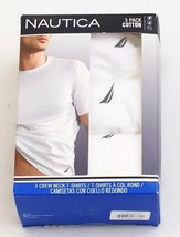  Nautica White Cotton Crew Neck Tee Shirt 3 in Package New in Package Me... - $39.99