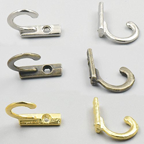Bluemoona 20 Pcs - Zinc Alloy Hooks Hangers for Jewelry Chest Box Door Wardrobe