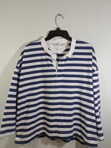 Vineyard Vines White with Blue Stripes v-neck Pullover 3/4 Sleeve Women’... - $24.86 CAD