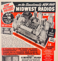 1948 Midwest Radio Series 16 Super Deluxe Advertisement Vintage Electron... - $10.75