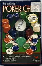 Cardinal Professional Poker Chips Set,100 Pieces Heavy Wt. with Dealer C... - $10.84