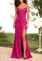$119 City Studios Juniors' Glitter Drape Wedding Prom Gown Size1/2 Magenta - $29.21
