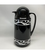 CORNING Insulated Coffee Carafe Pitcher Black &amp; White Thermique 1 QT EUC... - £27.75 GBP