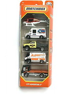 Matchbox 5 Pack City Adventure II 1:64 Scale Die-Cast Metal Vehicles - $22.24