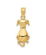 14K Yellow Gold Puppy Dog Pendant - €150,15 EUR