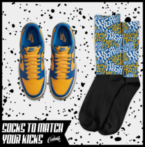 HIGH Socks for Dunk Low UCLA Blue Jay University Gold Yellow Michigan Shirt 1 - £16.18 GBP