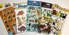 Scrapbooking Stickers Zoo, Minions,  Dinosaurs Kid 5 Pack Lot Embellishments - £7.08 GBP