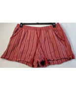 Briggs Shorts Womens XL Multi Striped Linen Flat Front Slash Pockets Dra... - £16.71 GBP