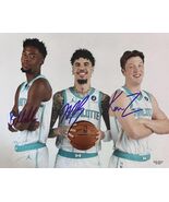 Charlotte Hornets Lamelo Ball Con Knueppel &amp; Brandon Miller Autographed ... - $299.95