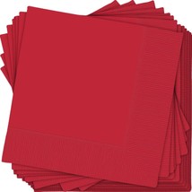 Apple Red 2-Ply Lunch Paper Napkins - 6.5&quot; x 6.5&quot; (Pack of 40) - Luxurious &amp; Abs - £13.79 GBP