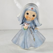 Josef Originals Nun Nurse Holding Rose Flower Red Cross Rosary Figurine ... - £47.06 GBP