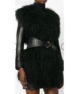 Balmain Vintage 2016!Mongolian Fur And Leather Jacket Sz 38/2-4 Black $6900 - £1,934.28 GBP