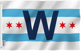 Anley Fly Breeze 3x5 Foot Chicago Cub Win Combo Flag Polyester Double Stitched - £6.32 GBP