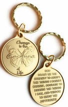 Change Is The Essence of Life Butterfly Bronze Serenity Prayer Keychain - £4.85 GBP