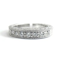 Authenticity Guarantee 
7-Stone Diamond Milgrain Wedding Band Ring 14K White ... - £865.22 GBP