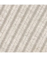 Cream With Gold Metallic Stripes Fabric Material 107&quot; Raw Edges Uncut Up... - $14.94