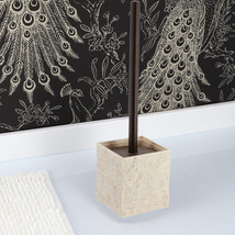 Natural Stone Effect Square Toilet Brush and Holder Set - £30.79 GBP