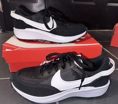 Nike Waffle Debut WMNS Size 7 Sneakers Black/White Orange-Clear DH9523-002 NIB - £55.41 GBP