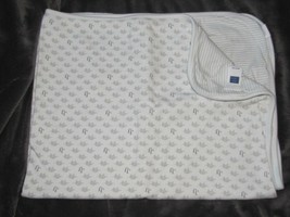 An item in the Baby category: Janie and Jack Layette Unisex baby Cotton Blanket Gray White Elephant Stripe