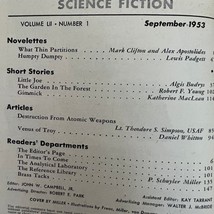 Astounding Science Fiction Pulp Magazine Mark Clifton Vol 52 No 1 Sept 1953 - £9.60 GBP