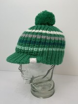 Vintage Nike ACG Winter Pom Hat with Bill Green Multi Stripe Y2K - $39.59