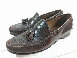 Johnston &amp; Murphy Men`s Sz 9 M Italy Brown Reptile Leather Tassel Loafer... - $37.57