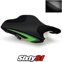 Kawasaki ZX6R Seat Cover 2013-2017 2018 Front Black Green Luimoto Carbon Suede - £150.75 GBP